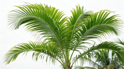 Palm Fronds Against White Background