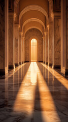 Fototapeta premium Marble Mosque Corridor at First Light