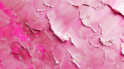 Obraz premium Vibrant pink abstract texture with layered paint strokes, creating dynamic visual effect. Perfect for artistic backgrounds or design projects