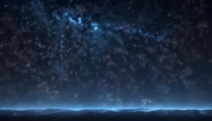 Fototapeta premium Dark blue night sky with glittering bokeh and sparkling stars in a subtle light art style, light art, atmosphere, sparkles