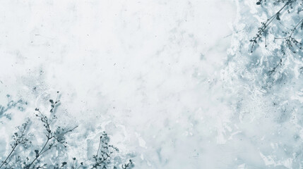 serene winter landscape featuring frosty surface with delicate plant silhouettes. cool tones create tranquil atmosphere, perfect for nature lovers