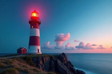 Fototapeta premium Lighthouse standing alone, lighthouse, solitude