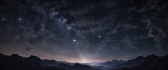 Dark celestial canvas with twinkling stars, forming a mesmerizing night sky, astronomy, night sky