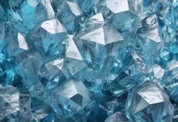 Obraz premium Glacial blue icy texture background with geometric patterns, crystal, geometric