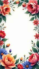 Decorative floral wreath border , vintage, wreaths, flowers borders