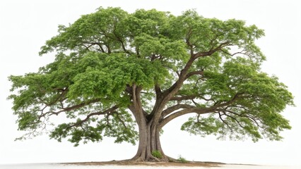 Large Deciduous Tree Isolated on White Background