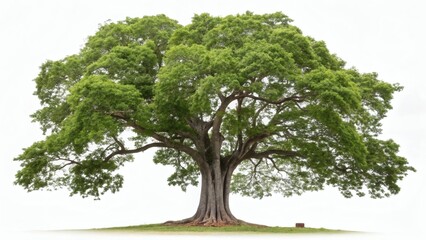 Large Deciduous Tree Isolated on White Background