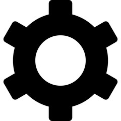 Gear, settings glyph icon, flat style vector illustration