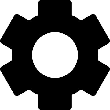 Gear, settings glyph icon, flat style vector illustration