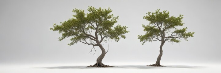Fototapeta premium Single isolated tree against white background , nature, green