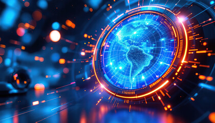 Global Network Digital Technology Futuristic Interface