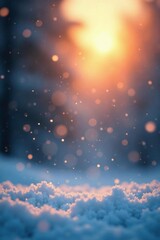 Snowflakes gently falling through a warm and cozy glow, frosty, snowflake