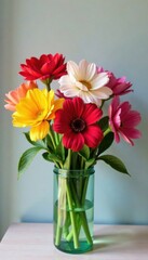 Fototapeta premium Group of flowers in a vase , flower arrangement, bouquet, floral arrangement