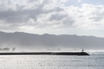 Waialua Bay, Haleʻiwa Beach Park, Oahu Hawaii. Sea salt aerosol, which originally comes from sea spray,