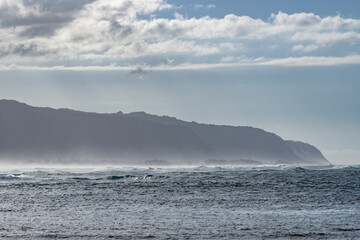 Waialua Bay, Haleʻiwa Beach Park, Oahu Hawaii. Sea salt aerosol, which originally comes from sea spray,