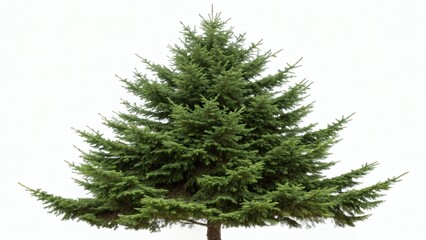 Obraz premium Evergreen Tree on White Background