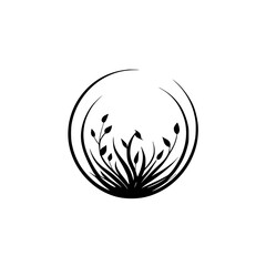 Elegant Plant Silhouette: Minimalist Botanical Line Art Design. Perfect for logos, invitations, and nature-themed projects.