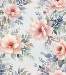 Obraz premium Watercolor floral background with pastel colors and delicate brushstrokes, watercolor painting, whimsical illustrations