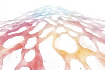 Abstract colorful wave pattern with translucent layers and soft gradients creating a serene atmosphere