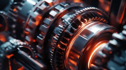Fototapeta premium Intricate Metal Gears Precisely Interlocking System