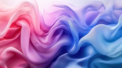 Obraz premium Flowing silk fabric in shades of pink and blue, creating a dreamy atmosphere