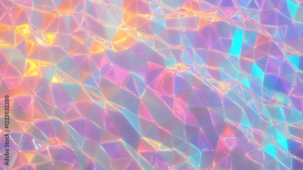 Poster iridescent holographic texture abstract background with soft pastel colors and geometric pattern