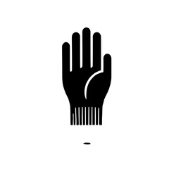 Simple Hand in Black and White Icon: A clean, minimalist graphic of a hand with five fingers extended in a gesture of openness and invitation. The hand is outlined in black against a white background.