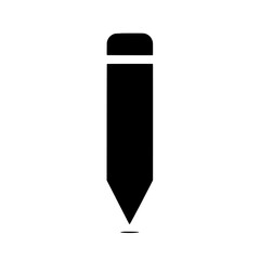 Pencil Icon: A simple yet versatile black pencil icon, perfect for representing writing, drawing, editing, or creativity.  The clean design is ideal for various applications. 