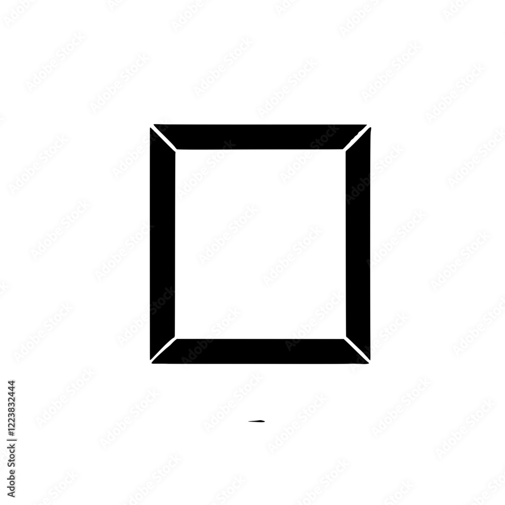 Poster Bold Black Square Frame: A minimalist design featuring a stark black square frame against a clean background, perfect for adding a modern and geometric touch to your projects.  