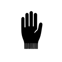 Obraz premium Hand with Glove Icon: A simple yet powerful icon representing a hand wearing a glove, emphasizing protection and functionality. Perfect for industrial, safety, and DIY projects. 