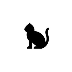 Silhouette of a Cat: A simple yet elegant silhouette of a cat sitting, perfect for minimalist designs and pet-related projects.  Its sleek lines create a timeless image. 