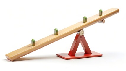 Wooden Seesaw with Green Markers