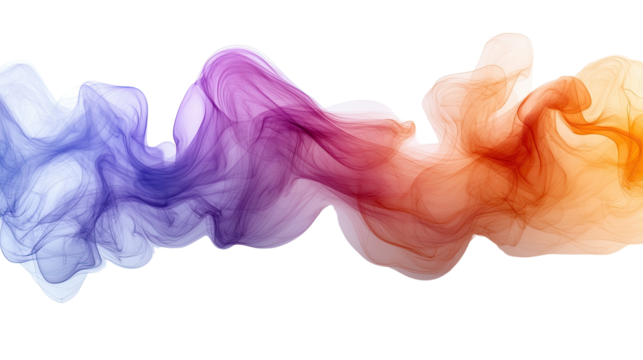 Abstract Smoke Stream: An abstract illustration depicting a vibrant and ethereal smoke stream, flowing in a wave of colors. The stream is composed of a mixture of pink, orange, blue, and purple hues.