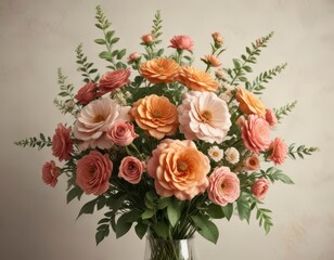 Obraz premium Vintage-inspired artificial flowers background, floral design, vintage flowers, floral wallpaper