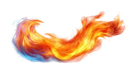 Abstract Flame Stream: A dynamic and visually captivating digital abstract of fire, showcasing a fiery stream of orange and yellow flames against a clean, vibrant backdrop.