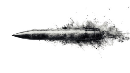 Bullet Impact: A dramatic high-speed close-up of a bullet in motion, leaving a trail of explosive debris. The image is striking in its intensity and detail.