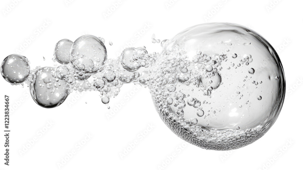 Poster liquid bubbles abstract: a mesmerizing abstract image featuring a dynamic stream of translucent bubb