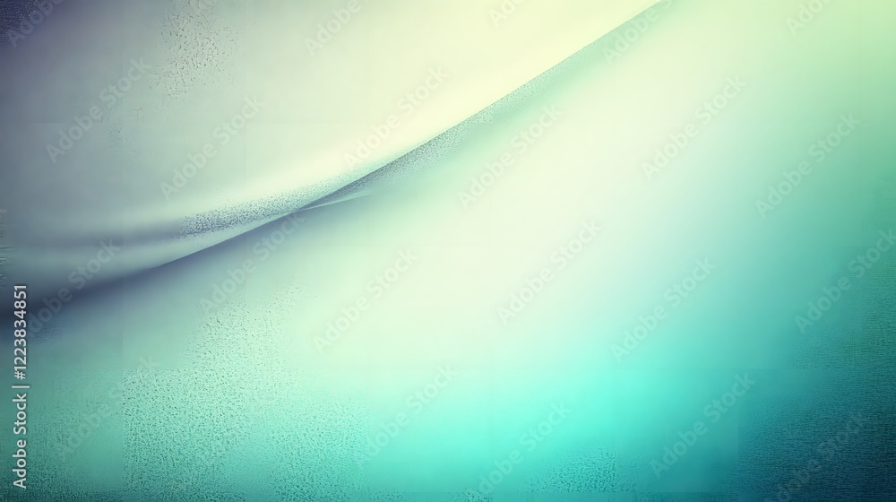 Poster Captivating turquoise and green gradient background with soft light leak accents and a delicate grainy texture creating a serene and visually appealing composition perfect for branding web design