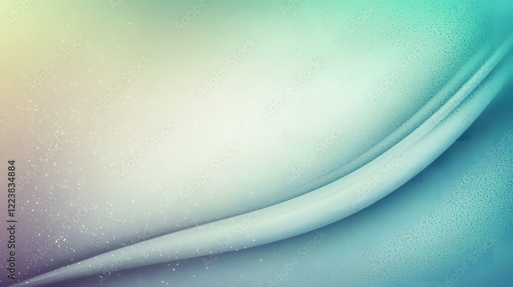 Poster Soothing gradient background blending turquoise and green hues with delicate light leak accents and a grainy texture creating a soft atmospheric and visually stunning composition perfect for branding