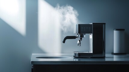 Espresso Machine in Sunlight: A Modern Kitchen Moment