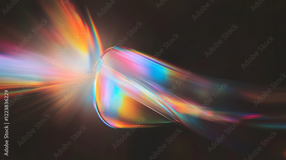 Poster Captivating abstract background with dreamy light leak texture colorful prism effects soft flares and glowing bokeh elements creating a magical and ethereal atmosphere on a dark backdrop