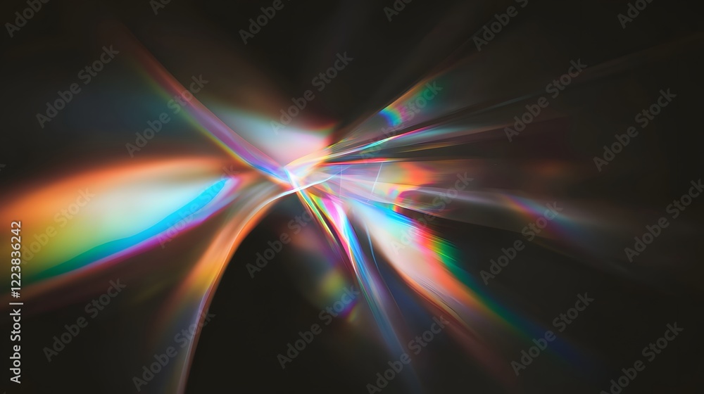Poster mesmerizing prism light leak texture featuring vibrant flares and abstract bokeh effects with glowin