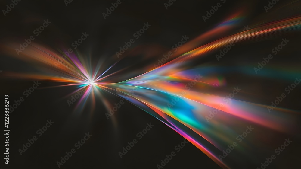 Aufkleber a mesmerizing prism light leak texture featuring vibrant flares and abstract bokeh effects with glow