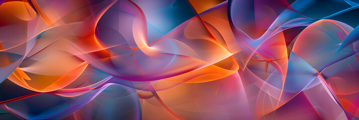 Naklejka premium A Symphony of Overlapping Shapes: An Abstract Exploration of Color, Form, and Depth in Harmonious Composition