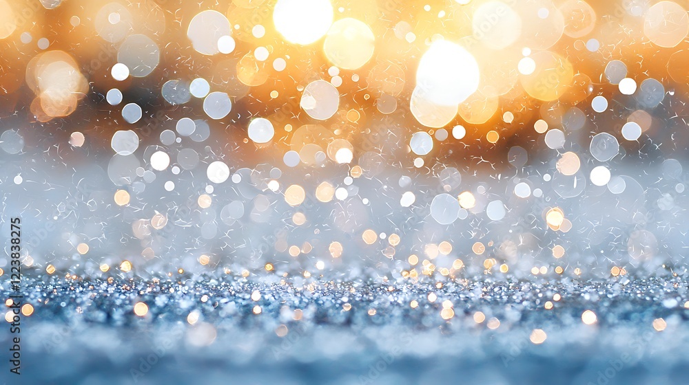 Poster shimmering bokeh lights with sparkling background elements