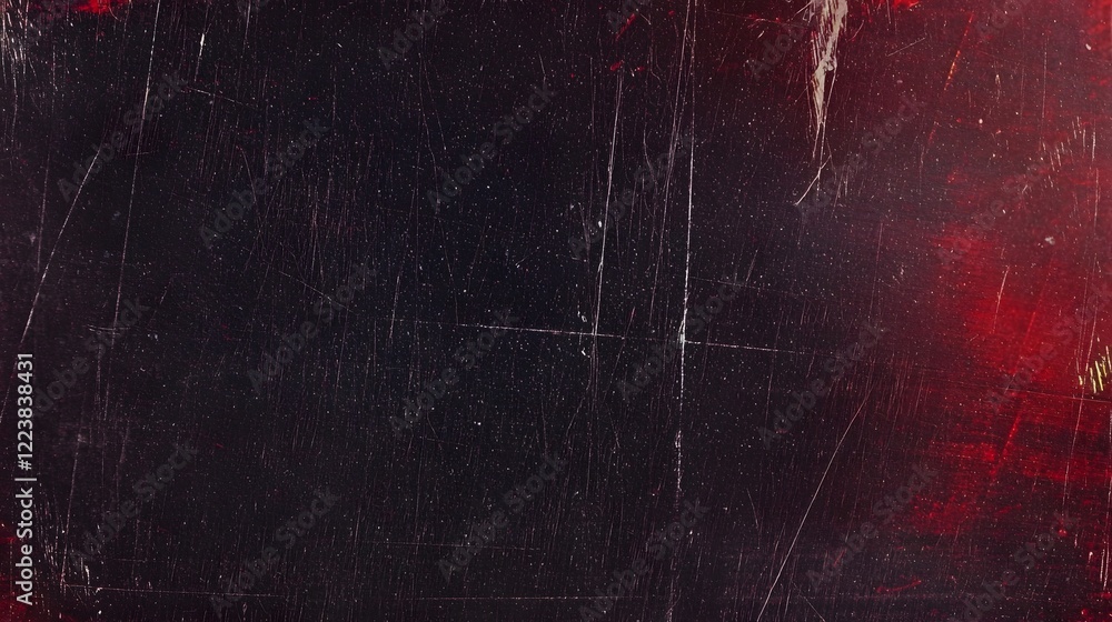 Poster striking vintage retro abstract background with red tinted flares film grain scratches and dust over