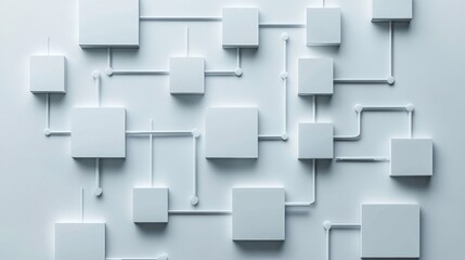 Abstract Network: Interconnected Cubes and Lines