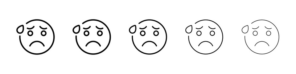 Anxious emoji icon Vector logo sign