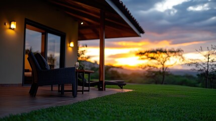 Sunset Serenity: Relaxing Patio View