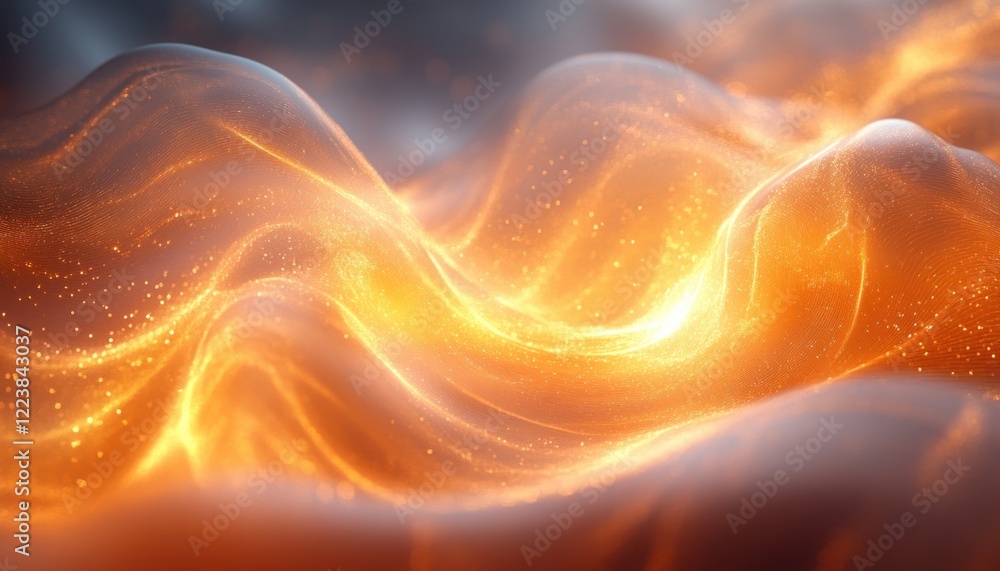 Poster dreamy abstract composition with soft gradients and blurred lines in warm golden tones and light bac